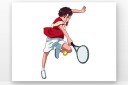 打网球的运动男孩模板