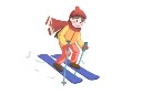 小寒节气滑雪插画模板