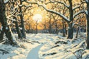 冬日雪景风光图片模板