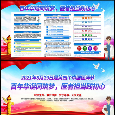 创意中国医师节宣传展板模板