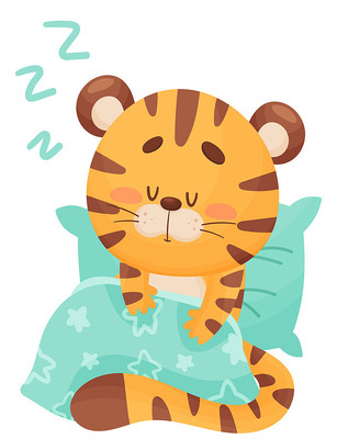 世界睡眠日可爱动物睡觉卡通元素