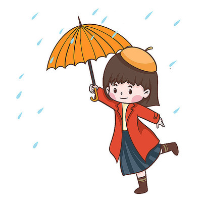 雨水雨天打伞素材模板