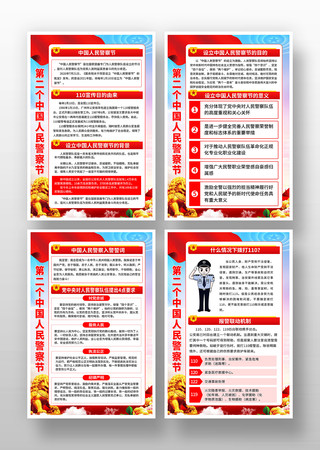 中国人民警察节标语挂图模板