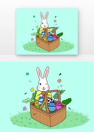 可爱的复活节兔子模板